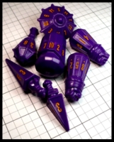 Dice : Dice - Dice Sets - Polyhero Warrior Purple with Yellow Numerals - Dark Ages
